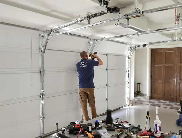Middleburg Heights Garage Door Repair certified technician performing precision garage door repair in Middleburg Heights