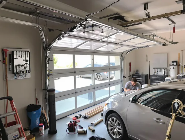 Garage door noise reduction service by Middleburg Heights Garage Door Repair in Middleburg Heights