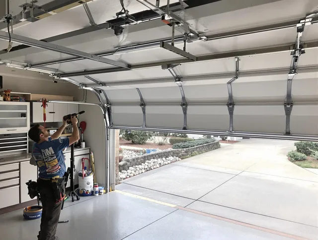 Garage door track repair service by Middleburg Heights Garage Door Repair in Middleburg Heights